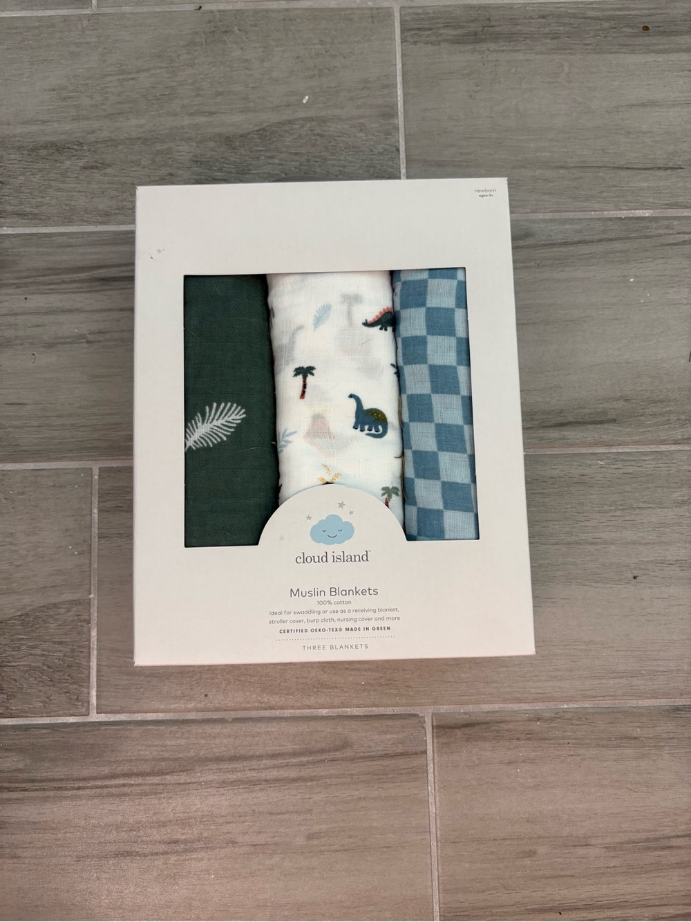 NWT Cloud Island Muslin Swaddle Blankets 3-Pack